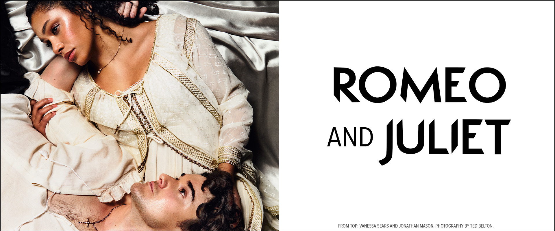 Romantic image of lovers entwined.